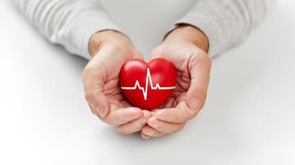 Close-up of a hand over a chest with a faint heart-rate line overlay, symbolizing physical stress from conflict.